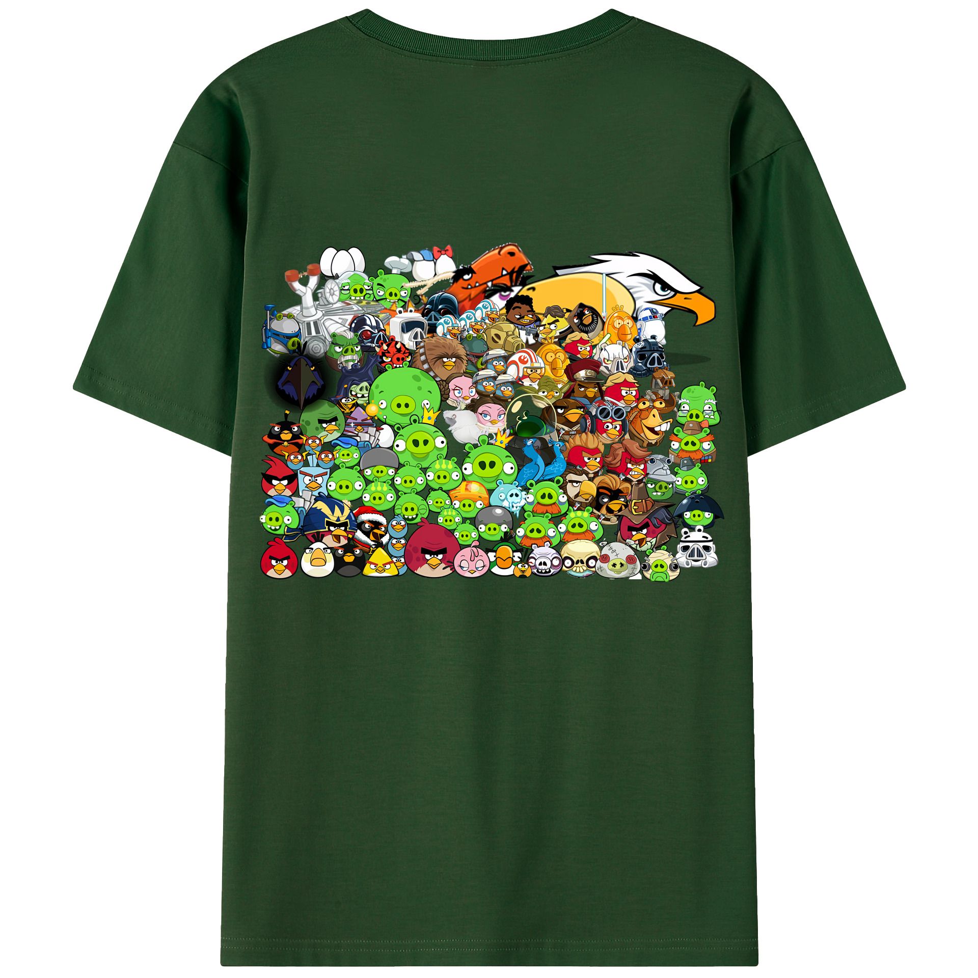 （画像用） Angry Birds アングリーバード 綿100％半袖Tシャツ（背面プリント）